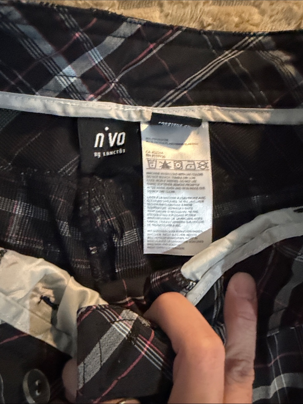 Black Plaid Kids Bottoms
